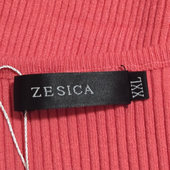 Zesica Womens Watermelon Pink Ribbed Fitted Base Layer Long Sleeve Top Size XXL - Picture 7 of 7